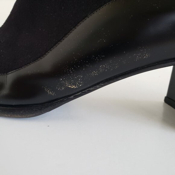 Salvatore Ferragamo Black Cashmere and calf leather ankle ANTONIA boots Women 8 - Picture 13 of 16